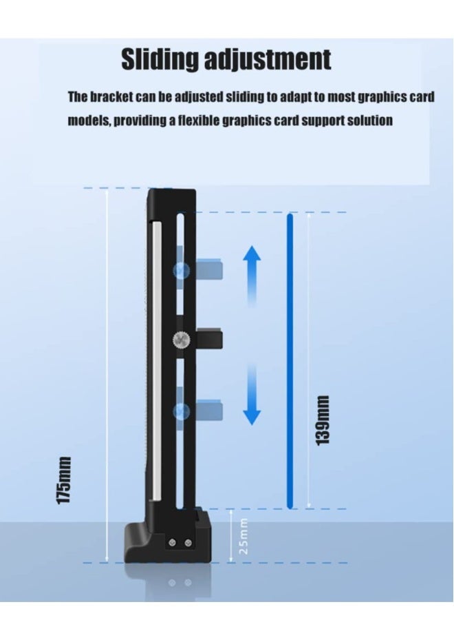 ARGB 3-Pin GPU Support Bracket with Magnetic Base, Adjustable Height and Length, Graphics Card Holder with 5V LED Lighting (White) for Enhanced GPU Stability. - Image 5