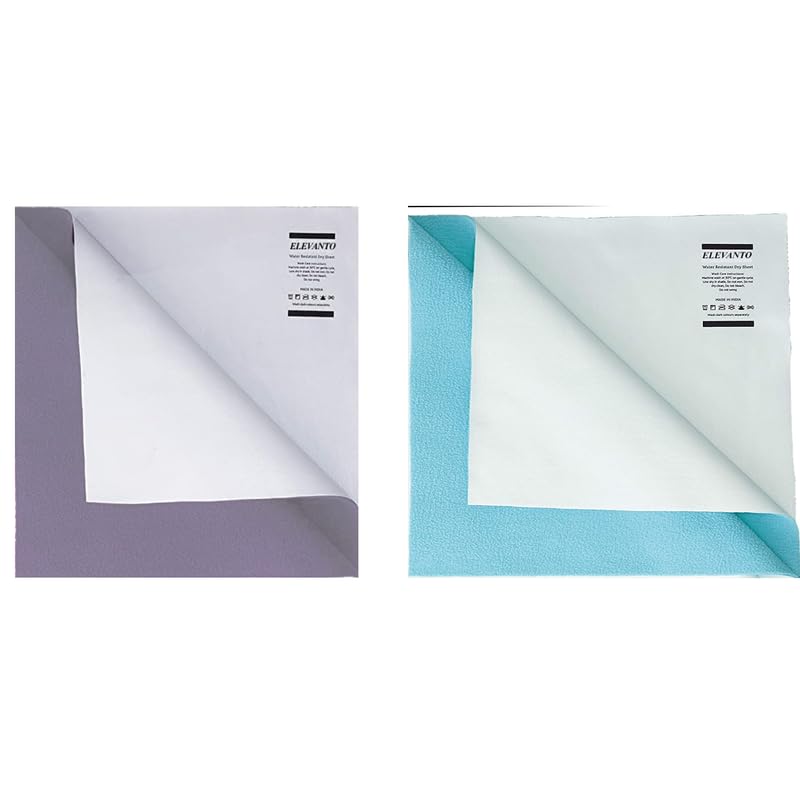 ELEVANTO Baby AntiPiling Fleece Extra Absorbent Instant Dry Sheet for Baby Baby Bed Protector Waterproof Sheet Small Size 50x70cm Pack of 2 Purple Sky - Image 2