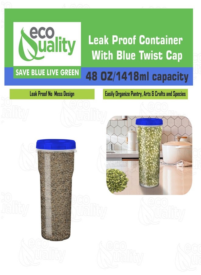 EcoQuality (4 Pack) 48oz Twist Top Storage Deli Containers - BPA Free Snack Containers Airtight Reusable Plastic Food Storage Canisters with Twist Seal Lids, Leak Proof, Meal Prep, Lunch, To go, Stackable - Image 5