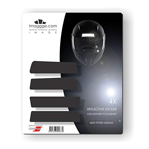 imaggge.com Reflective Stickers for Helmet - Motorbike, Bike, Scooter,... - New Fitted Design - 4 Shapes - German Quality - Black - Image 1