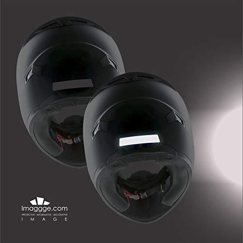imaggge.com Reflective Stickers for Helmet - Motorbike, Bike, Scooter,... - New Fitted Design - 4 Shapes - German Quality - Black - Image 4