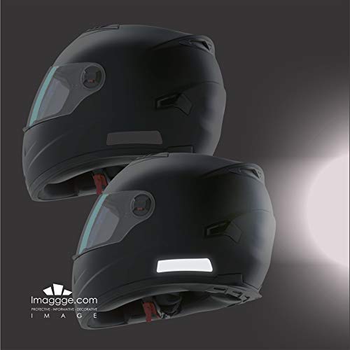 imaggge.com Reflective Stickers for Helmet - Motorbike, Bike, Scooter,... - New Fitted Design - 4 Shapes - German Quality - Black - Image 3