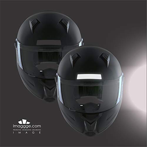 imaggge.com Reflective Stickers for Helmet - Motorbike, Bike, Scooter,... - New Fitted Design - 4 Shapes - German Quality - Black - Image 2