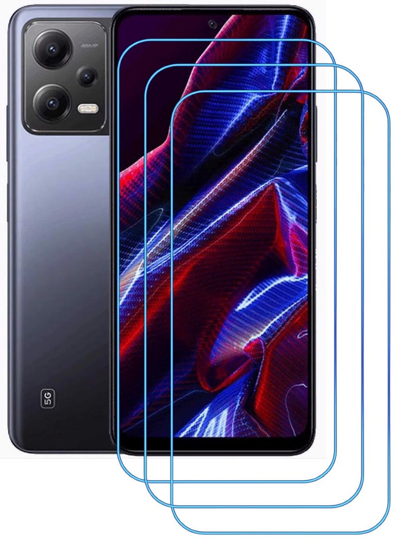 ACLIX 3 Pieces Antistatic ESD Dustproof Premium Quality High Definition Clear Tempered Glass Screen Protector Designed For Xiaomi Poco X5 - Image 1