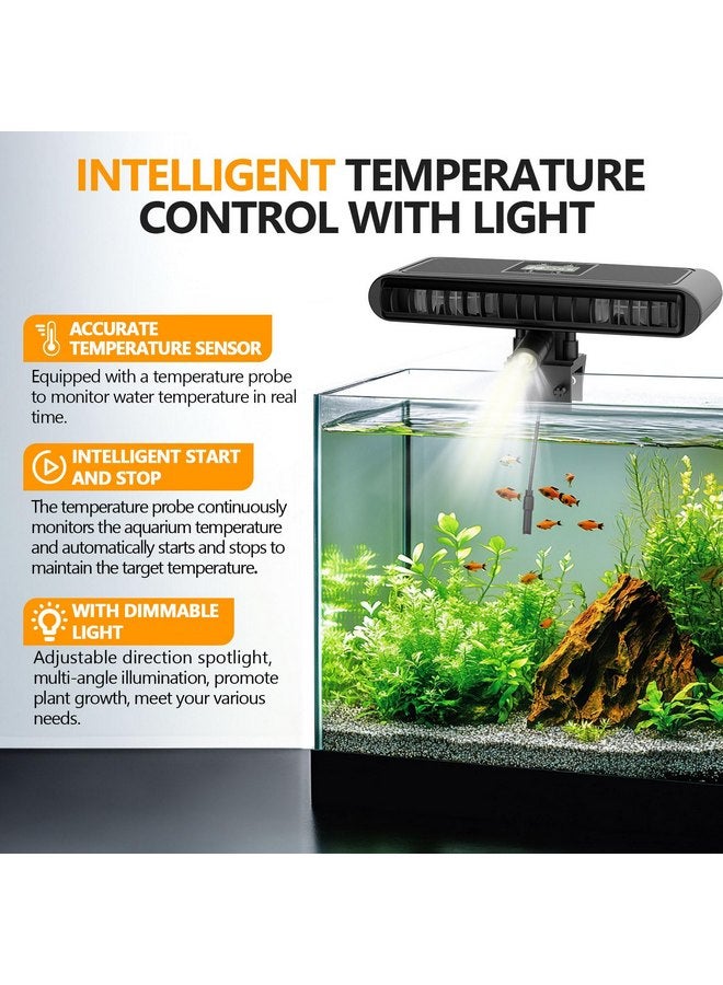 هايغر مروحة تبريد حوض السمك hygger، مروحة تبريد حوض السمك ذات التحكم التلقائي في درجة الحرارة مع درجة حرارة قابلة للتعديل و3 سرعات للرياح، مبرد حوض السمك الهادئ - Image 4