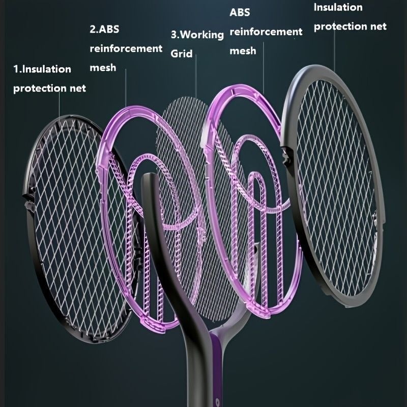 Senbowe Telescopic Rotatable Electric Mosquito Swatter 2800V High Voltage UV Light Mosquito Killer Racket with Base Rechargeable Bug Zapper Fly Swatter Indoor  Outdoor - Image 5