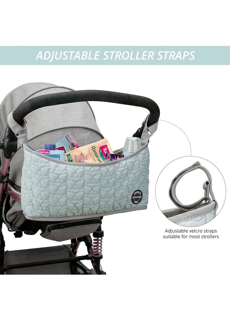 Little Story Lightweight And Comfortable Premium Baby Stroller Bag - Quilted - Blue  - Image 2