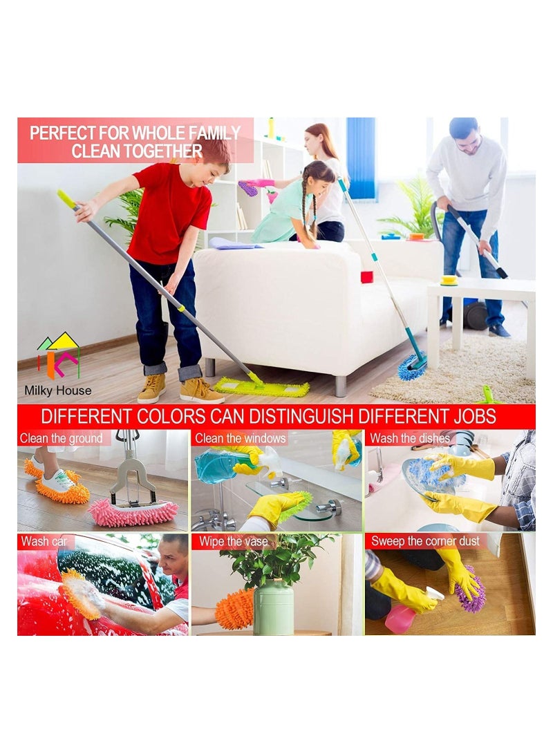 Dust Sock Cleaning Slippers,Mop Slippers for Floor Cleaning, Microfiber Dust Mop Slippers Covers Dust Hair Cleaner Foot Socks Mop Caps, Multi-Function Floor Cleaning Shoe Covers(5 Pairs)  - Image 3