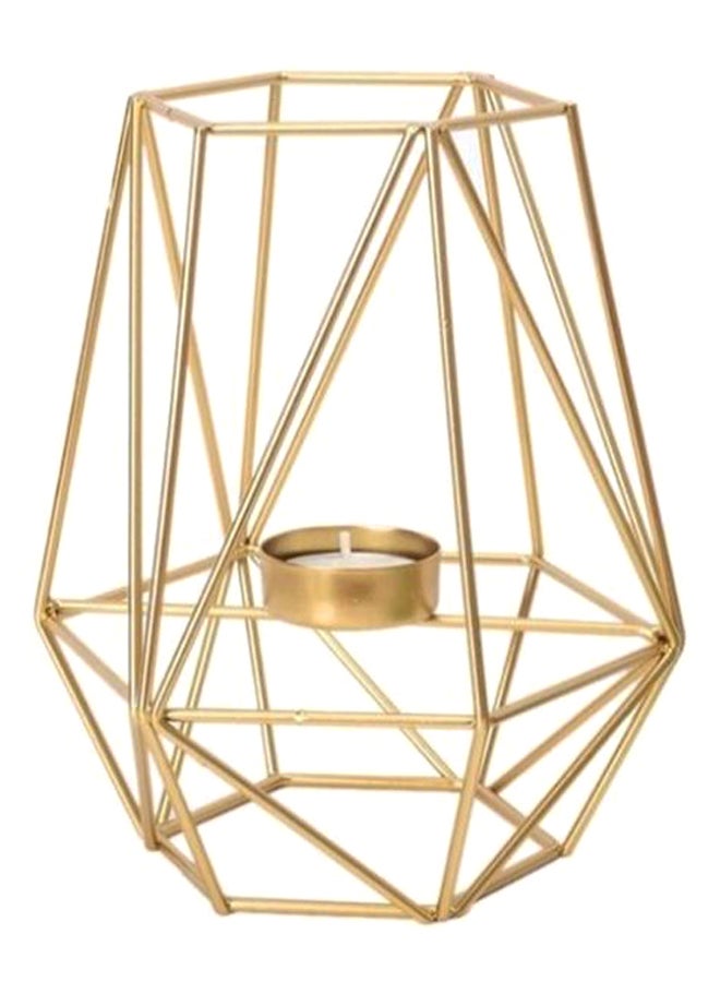 NIBEMINENT Modern Minimalist Geometric Wrought Candle Holder Lantern Gold