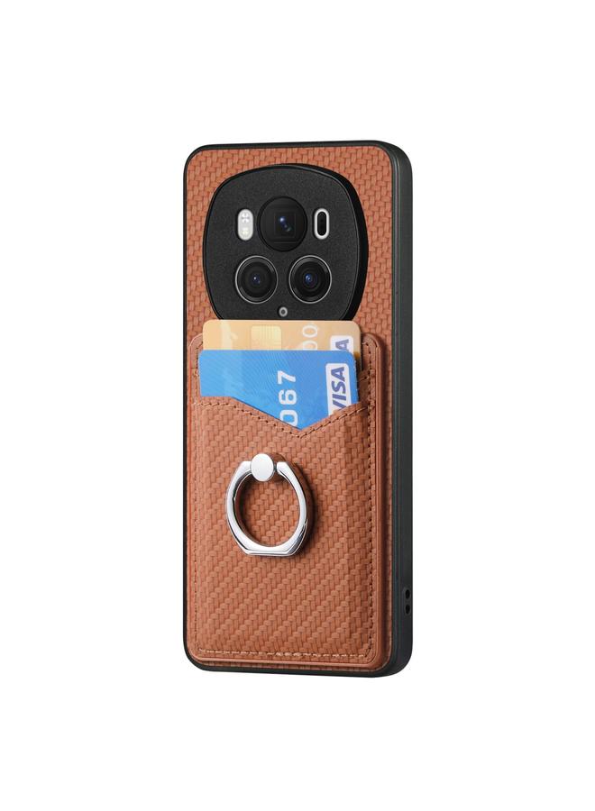 S-TOP Case For Honor Magic6 Pro Carbon Fiber Card Wallet Ring Phone Case - Image 2