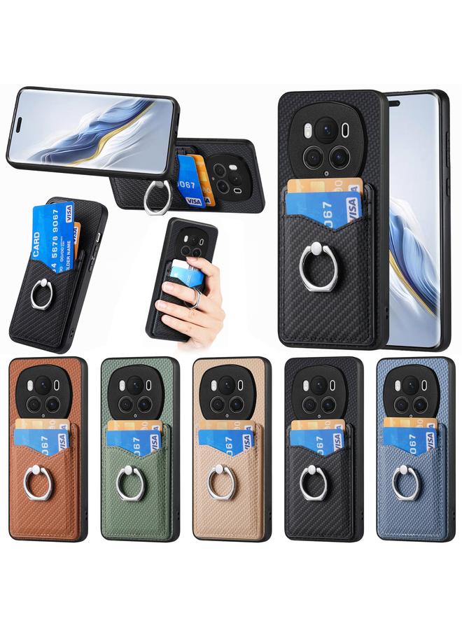 S-TOP Case For Honor Magic6 Pro Carbon Fiber Card Wallet Ring Phone Case - Image 5