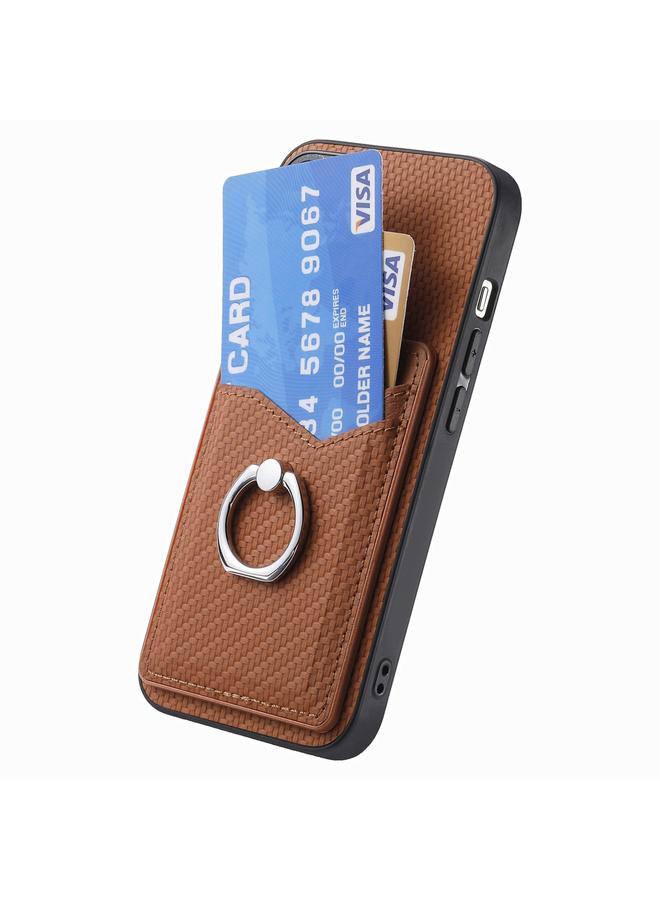 S-TOP Case For Honor Magic6 Pro Carbon Fiber Card Wallet Ring Phone Case - Image 3