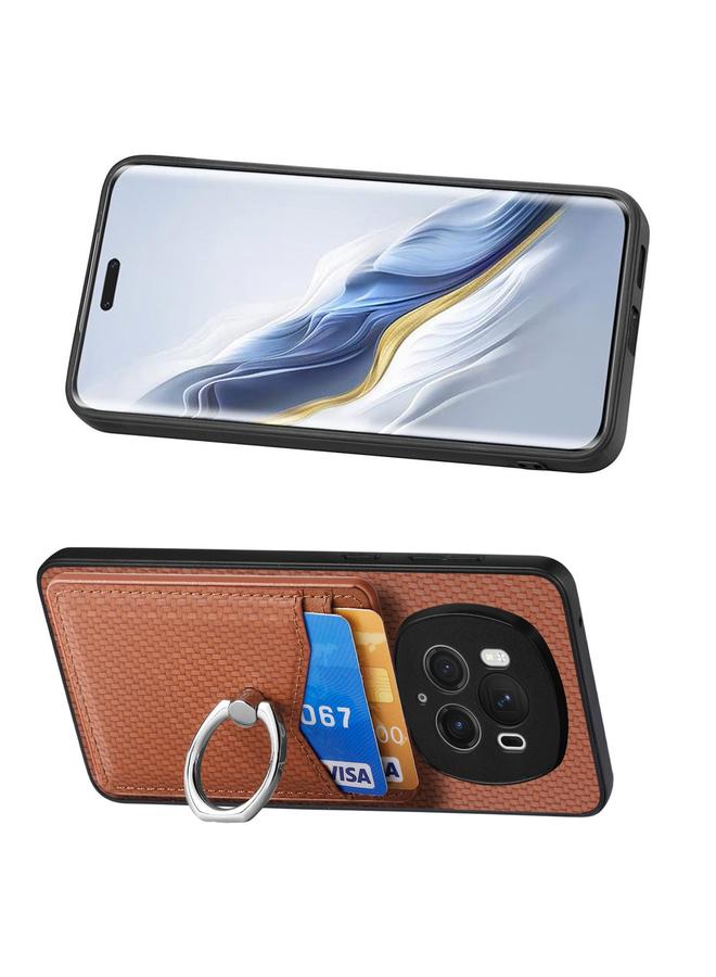 S-TOP Case For Honor Magic6 Pro Carbon Fiber Card Wallet Ring Phone Case - Image 4