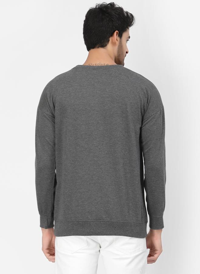 PAUSE Men Grey New York Graphic Print Sweatshirt - Image 5
