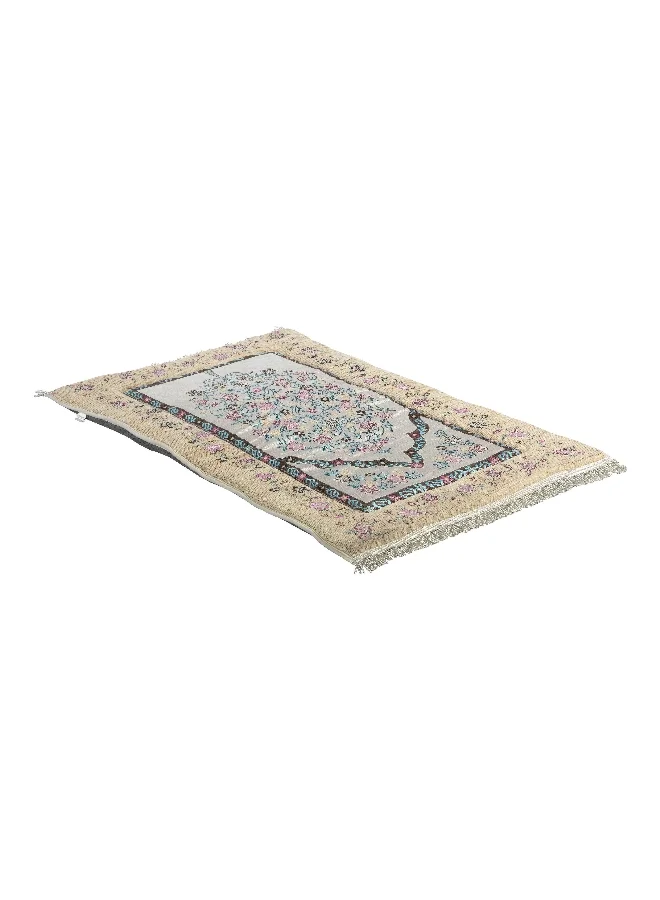 Celia Memory Foam Anti-Slip Backing Rectangular Floral Prayer Mat Ivory And Beige 9.2 X 41.4 X 73 Cm Ht-01Iv