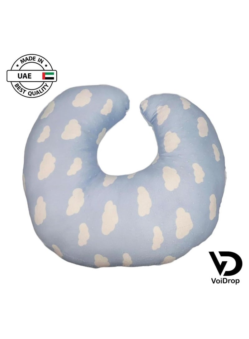 VoiDrop Voidrop Nursing Pillow, Feeding Pillows for Mom, Printed Soft Cover with Breathable Filling, Support Pillow for 0-12 Months, Multifunctional Support Cushion for Travel (BLUE)  - Image 4
