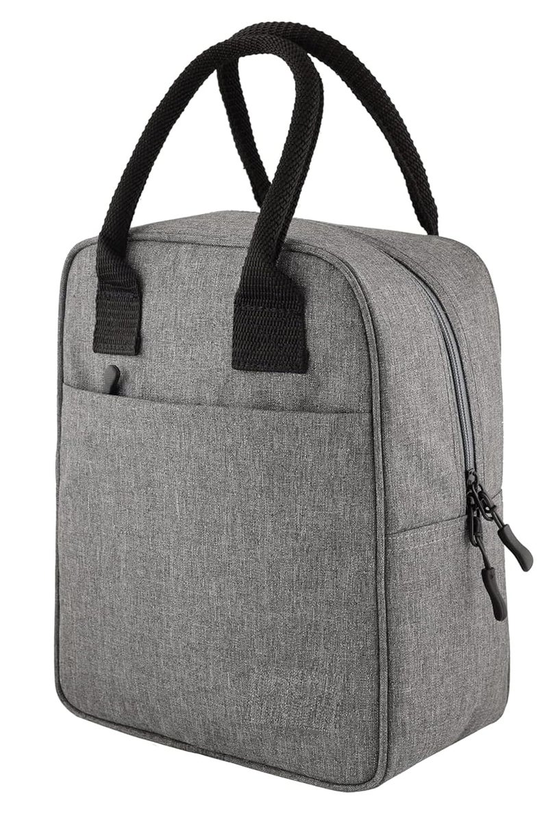 JIADA Insulated Lunch/Tiffin/Travel/Storage Bag | Unisex Lunch Box Bag for Kids, Office, Picnic, School (Grey) | Leakproof Keeps Hot and Cold | - Image 1