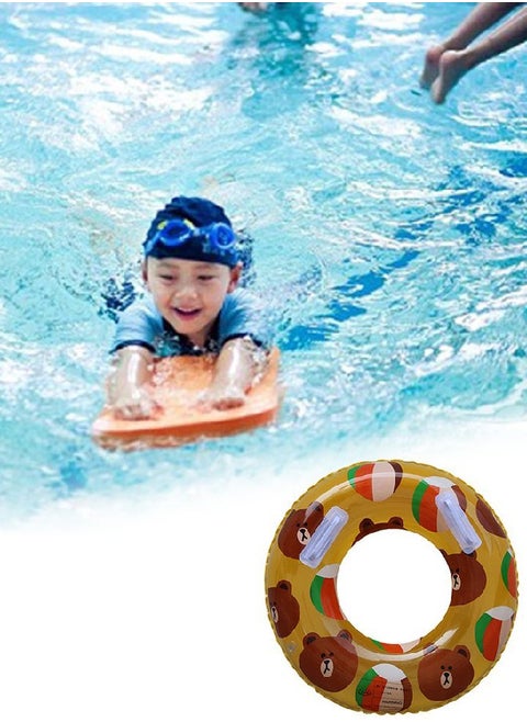 Cartoon Bear Rabbit Printed Inflatable Swim Ring 18x18x2cm