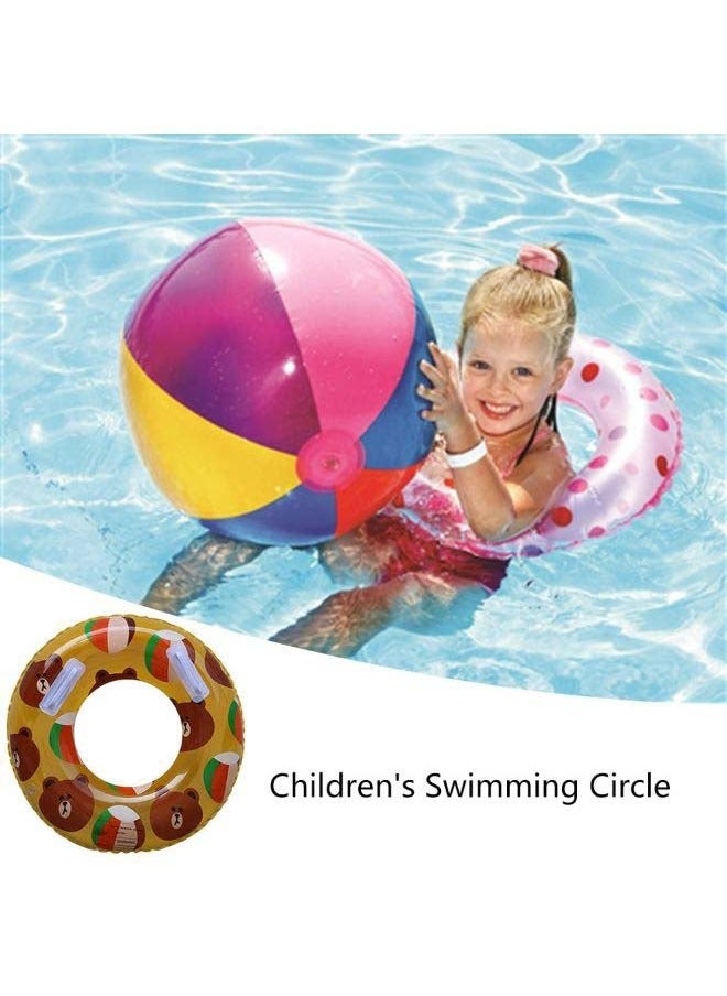 NIBEMINENT Cartoon Bear Rabbit Printed Inflatable Swim Ring 18x18x2cm  - Image 2