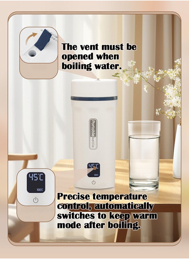 XiuWoo - Multifunction Portable Electric Kettle for Boiling Water 550ML Insulation Travel Beaker Tea Kettle Hot Water Boiler Stainless Steel Automatic Shut Off for Making Tea Coffee Baby Milk - Image 1