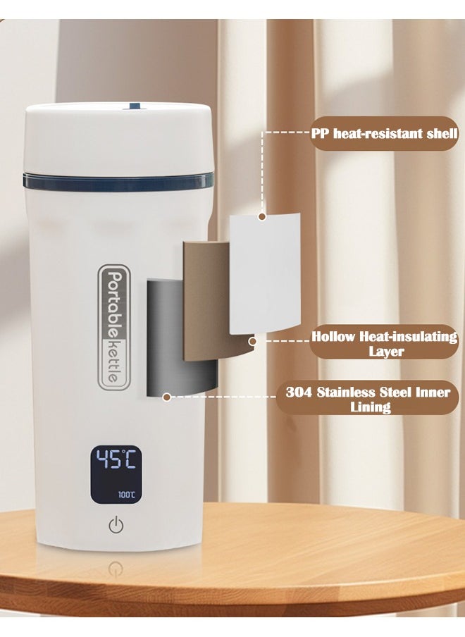 XiuWoo - Multifunction Portable Electric Kettle for Boiling Water 550ML Insulation Travel Beaker Tea Kettle Hot Water Boiler Stainless Steel Automatic Shut Off for Making Tea Coffee Baby Milk - Image 1