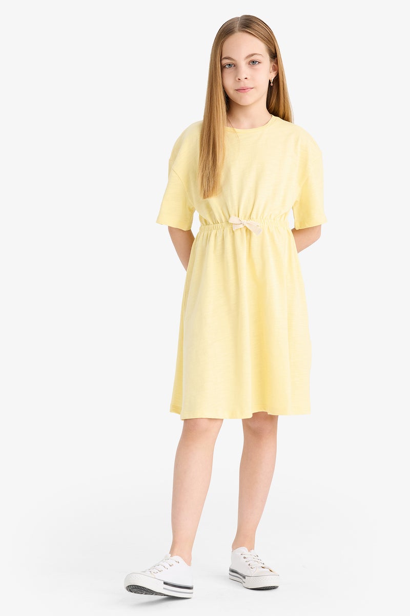 DeFacto Yellow Girl Girl Oversize Short Sleeve Dress Casual - Image 2