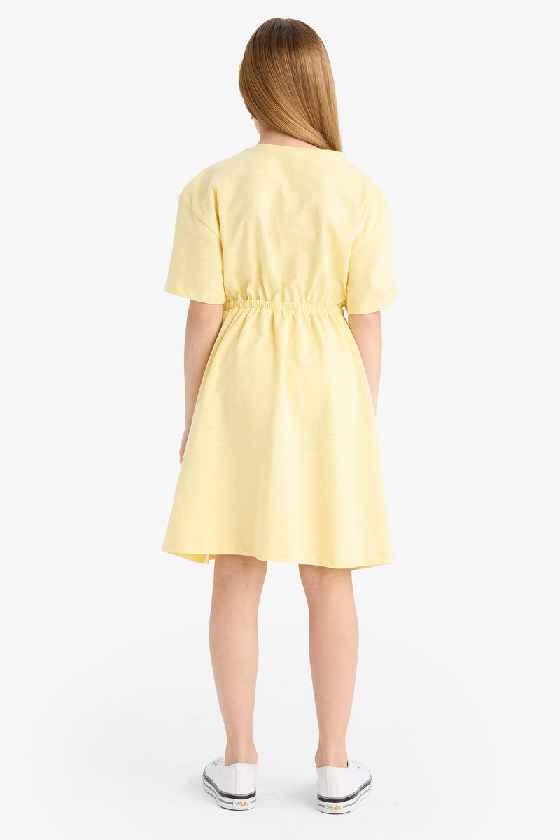DeFacto Yellow Girl Girl Oversize Short Sleeve Dress Casual - Image 5