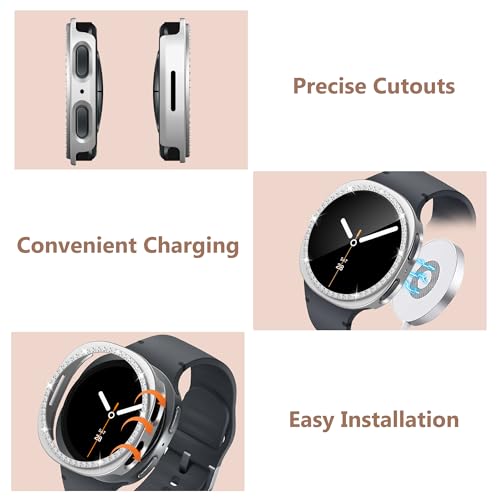 Bougraite 10+4 Pack Bling Case for Samsung Galaxy Watch 8 40mm with Tempered Glass Screen Protector, Glitter Diamond Hard PC Scratch Resistant Protective Cover Compatible with Galaxy Watch 8 40mm - Image 5