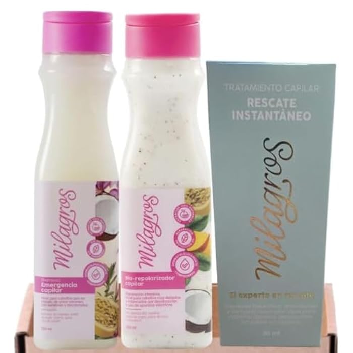 Generic Shampoo care hair (3 pack) shampoo emergencia capilar milagros biorepolarizador y ampollelletas rescate instantaneo - Image 1