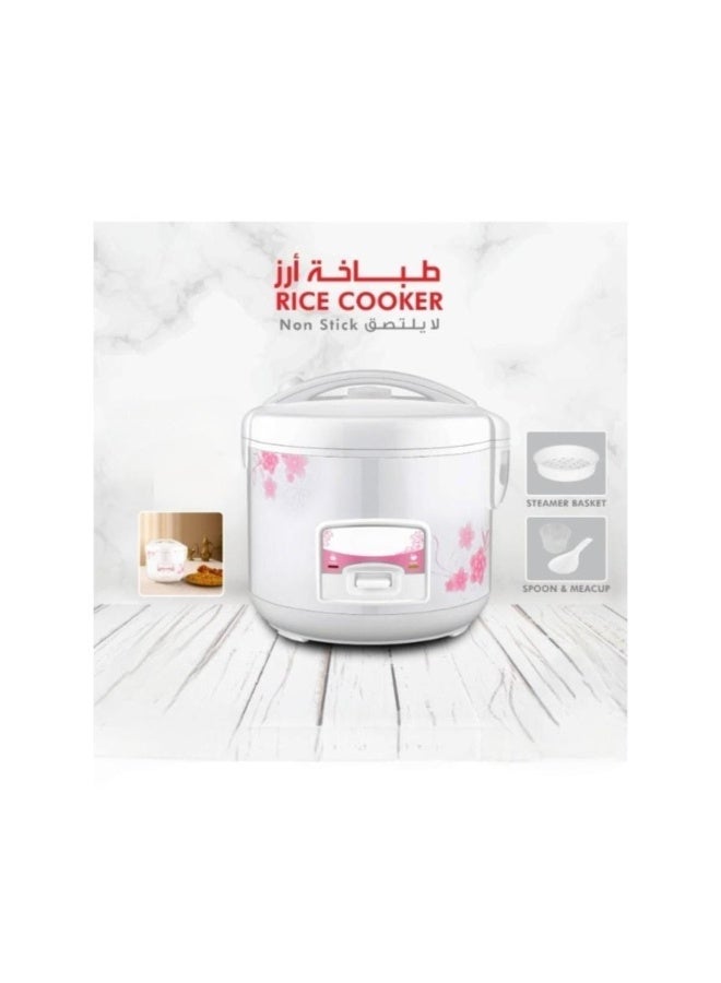 تراديو قدر طهي أرز كهربائي سعة 1.5 لتر، بوعاء غير لاصق، مع سلة تبخير، ووظيفة الحفاظ على السخونة، وملعقة، وكوب قياس. - Image 2