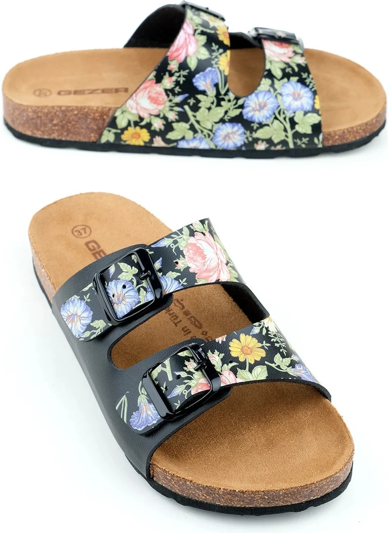 جيزر Women's Summer Two Buckle Adjustable Fashion Slippers