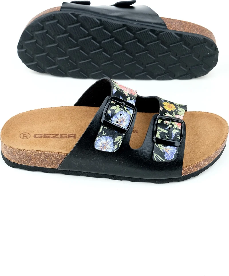 جيزر Women's Summer Two Buckle Adjustable Fashion Slippers