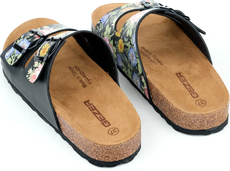جيزر Women's Summer Two Buckle Adjustable Fashion Slippers