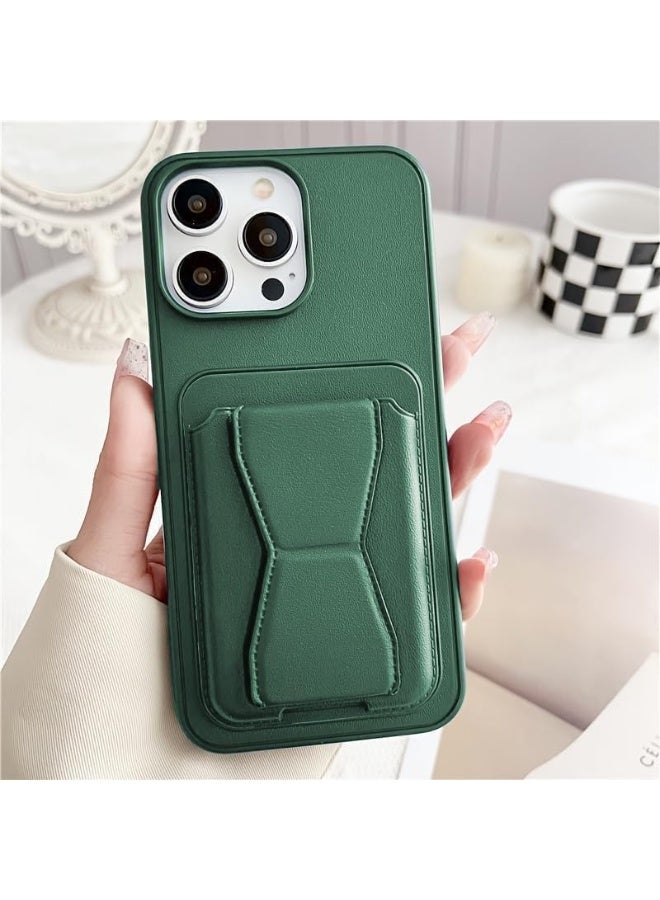 DUSALA iPhone 15 Pro Max Finger Case Cover Finger Grip Card Holder PU Leather Case Shockproof Back Card Storage & built-in Kickstand Cover for iPhone 15 Pro Max 6.7 - Image 1