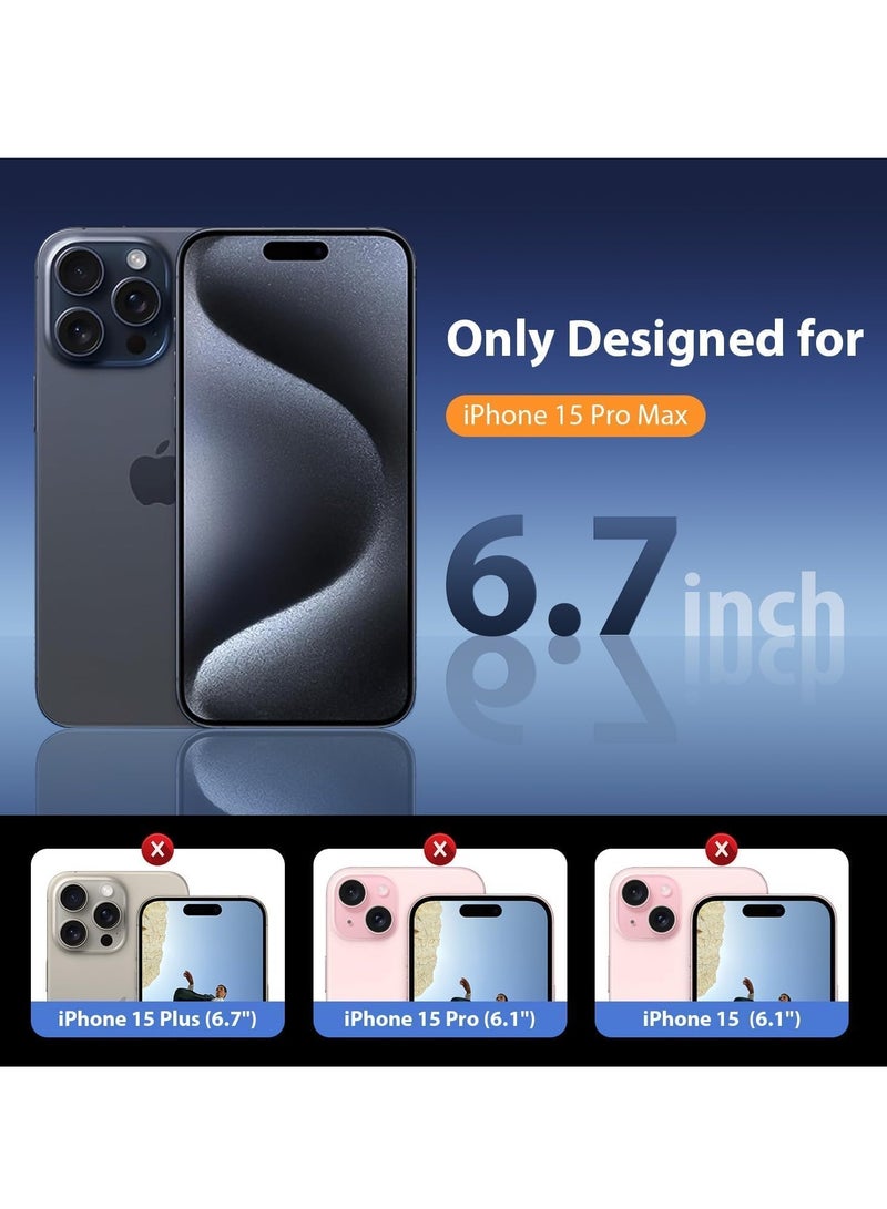 DUSALA iPhone 15 Pro Max Finger Case Cover Finger Grip Card Holder PU Leather Case Shockproof Back Card Storage & built-in Kickstand Cover for iPhone 15 Pro Max 6.7 - Image 2