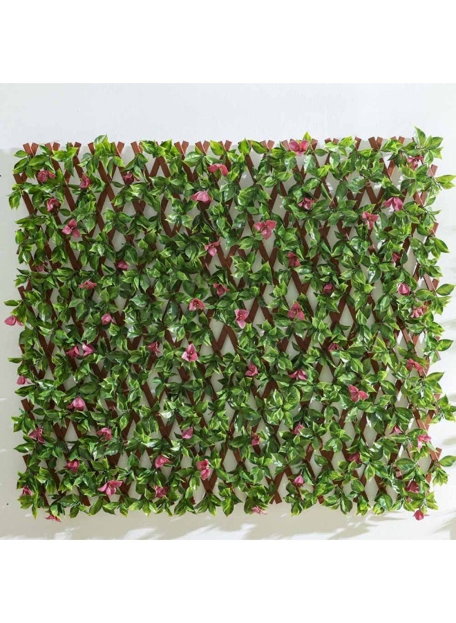 DANUBE HOME Artificial PVC Willow Fence Bougainvillea | Decorative Fence Cover With Plastic Plant Decor | Uv Resistant Faux Plants Greenery Artificial Hedges For Outdoor 90x180cm - Green  - Image 2