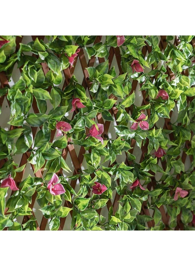 DANUBE HOME Artificial PVC Willow Fence Bougainvillea | Decorative Fence Cover With Plastic Plant Decor | Uv Resistant Faux Plants Greenery Artificial Hedges For Outdoor 90x180cm - Green  - Image 4