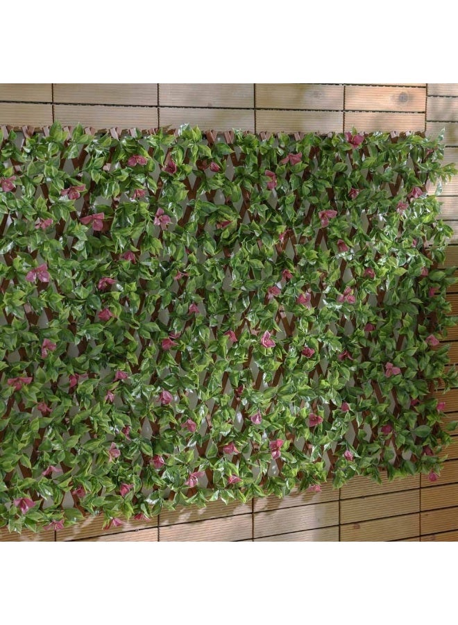 DANUBE HOME Artificial PVC Willow Fence Bougainvillea | Decorative Fence Cover With Plastic Plant Decor | Uv Resistant Faux Plants Greenery Artificial Hedges For Outdoor 90x180cm - Green  - Image 3