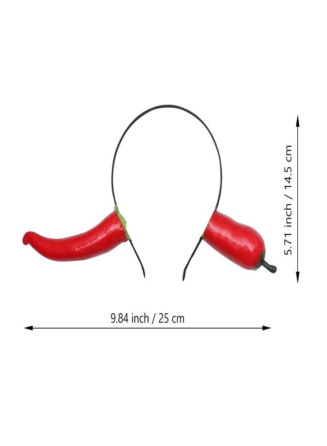 BESTOYARD Chili Pepper Headband for Adults - Funny Foam Hot Pepper Hair Accessory for Party Cosplay Halloween and Photo Props 11.8 Inches - Image 2
