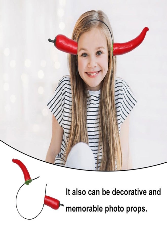 BESTOYARD Chili Pepper Headband for Adults - Funny Foam Hot Pepper Hair Accessory for Party Cosplay Halloween and Photo Props 11.8 Inches - Image 5