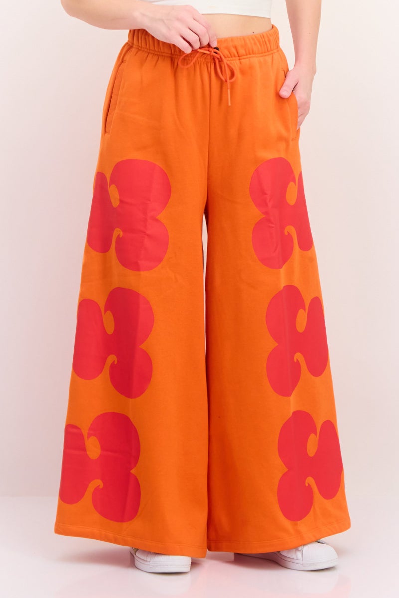 Adidas Women Loose Fit Marimekko Outdoor Pants, Orange - Image 1
