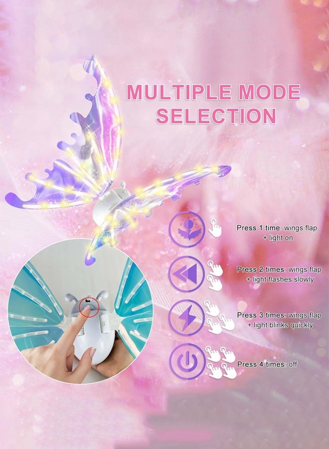 Glowing Butterfly Wings  Light Up Moving DIY Elf Wings with LED Lights and Music, Costume Accessory for for Cosplay, Dress Up Party Favor, Birthday Ideas, Princess Gifts Toy - Image 3