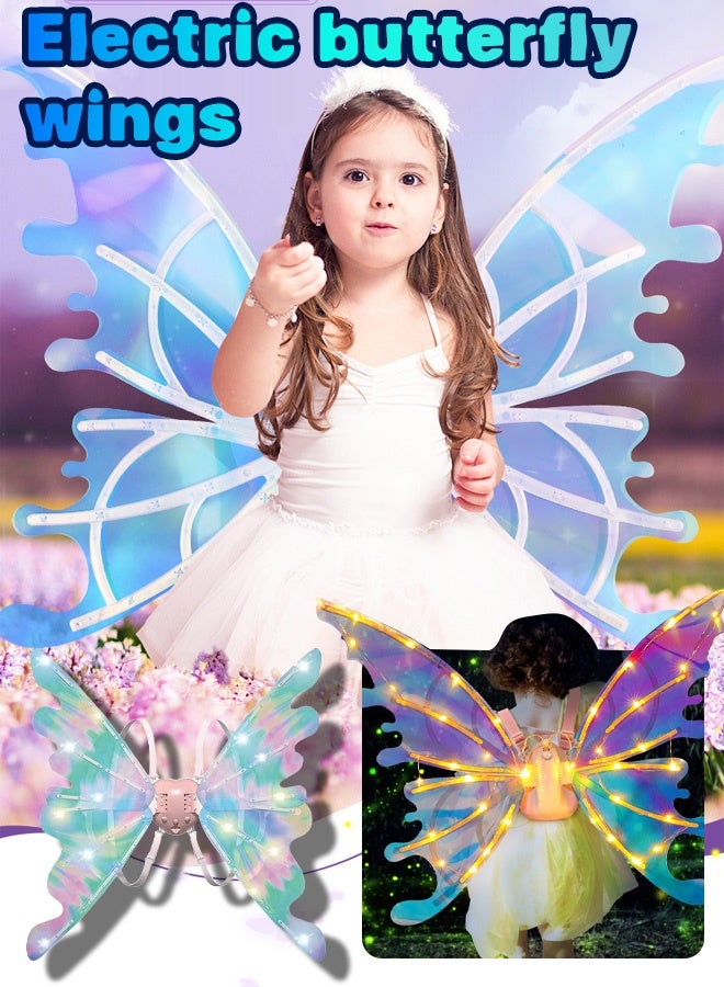 Glowing Butterfly Wings  Light Up Moving DIY Elf Wings with LED Lights and Music, Costume Accessory for for Cosplay, Dress Up Party Favor, Birthday Ideas, Princess Gifts Toy - Image 2