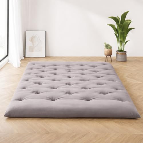 IMSMARTMART Fiber Mattress Futon Single Bed Mattress 36"X 72" Foldable Roll Up Tatami 2.5" Thicken Futon Multi Scene Floor Mattresses Yoga Living Room, Grey - Image 1