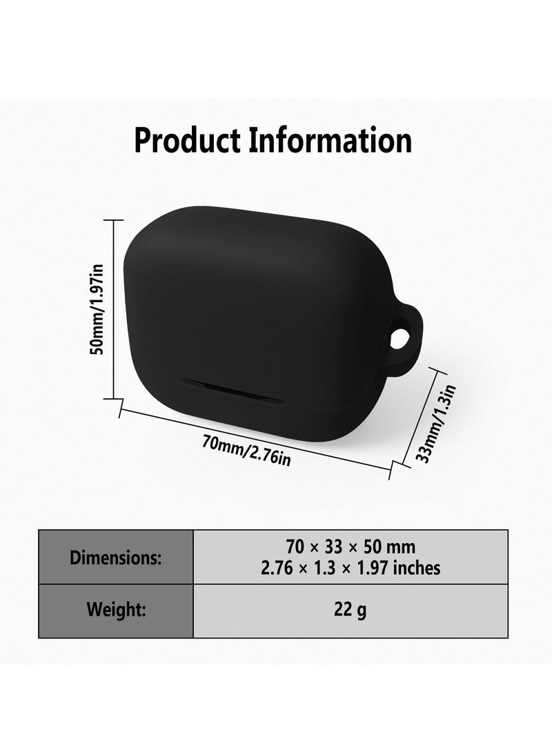 Silicone Case for Anker Soundcore K20i Protective Cover with Carabiner (Black) - Image 3