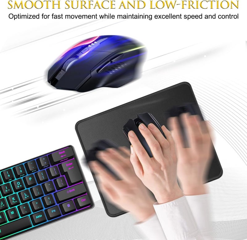 JIKIOU 3 Pack Mouse Pad with Stitched Edge, Comfortable Mouse Pads with Non-Slip Rubber Base, Washable Mousepads Bulk with Comfortable Cloth, Mouse Pads for Computers Laptop Mouse 10.2x8.3inch Black - Image 4