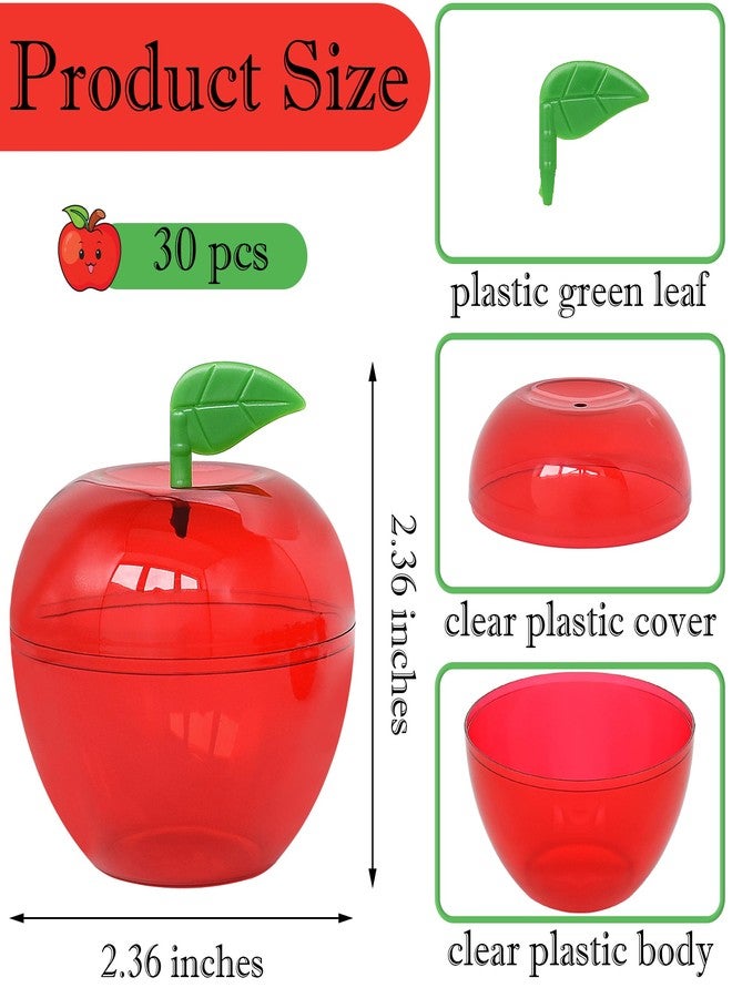 Yuronam 30 Pcs Small Plastic Apple Container Apple Shaped Candy Toy Gift Filled Containers for Christmas, Party, Valentine's Day, Wedding Decorations - Image 2