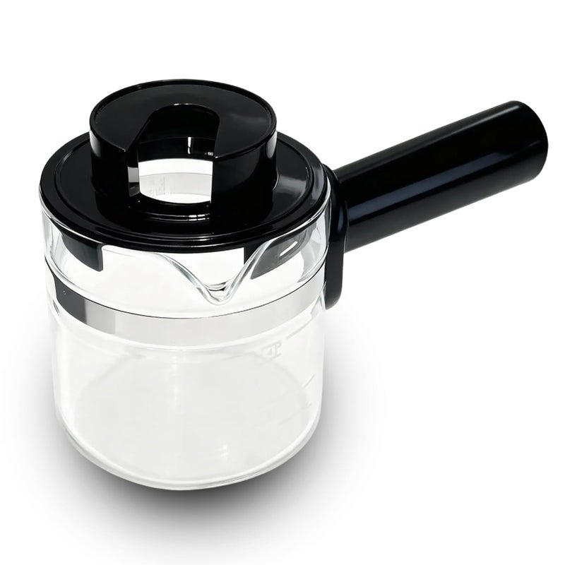 4 Cup Espresso Glass Coffee Pot ReplacementEspresso Accessories Compatible with IMUSA Hamilton Beach MrCoffee Breville UNIVEN Espresso MachineBlack handle