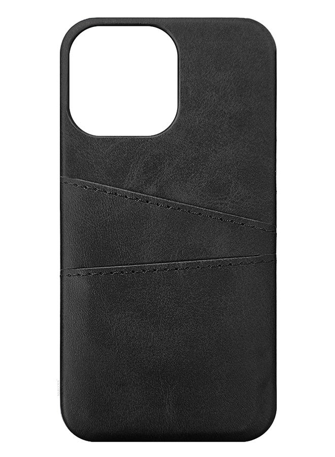 CATANES iPhone 15 Pro Max Case Cover Leather with Card Holder for Men Women Phone Case - Black - Image 3