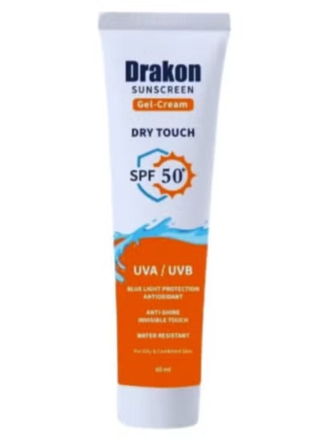 SUN SCREEN DRY TOUCH GEL CREAM SPF 50+ | Mattifying & Non-Greasy Sun Protection for All Skin Types - (60g)